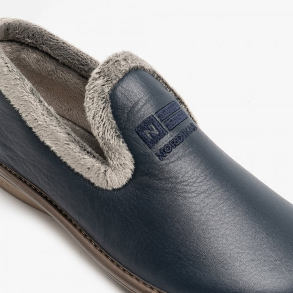 Nordikas 305-O - Navy Leather / Snow-Grey Trim