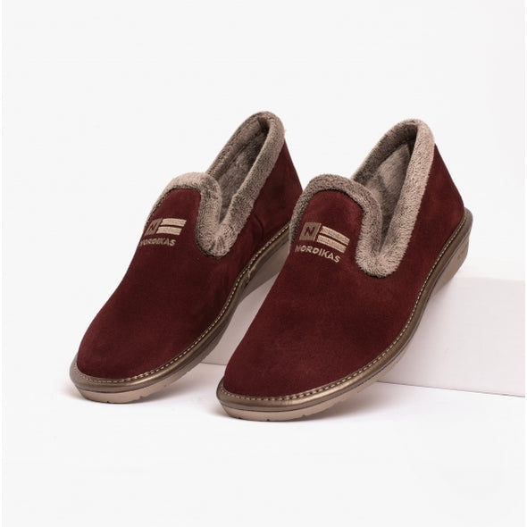 Nordikas 305-O - Burgundy Suede / Snow-Grey Trim