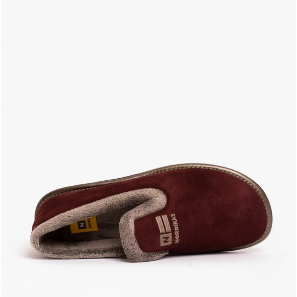 Nordikas 305-O - Burgundy Suede / Snow-Grey Trim