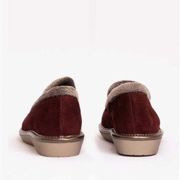 Nordikas 305-O - Burgundy Suede / Snow-Grey Trim